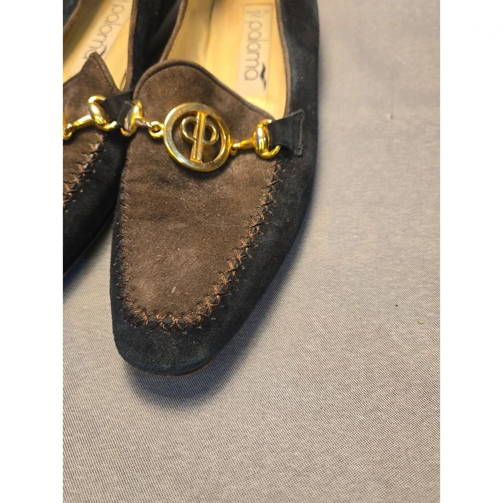Vintage Paloma Italy Suede Horsebit Loafers - Women's Size 6 / 6.5 (9.5